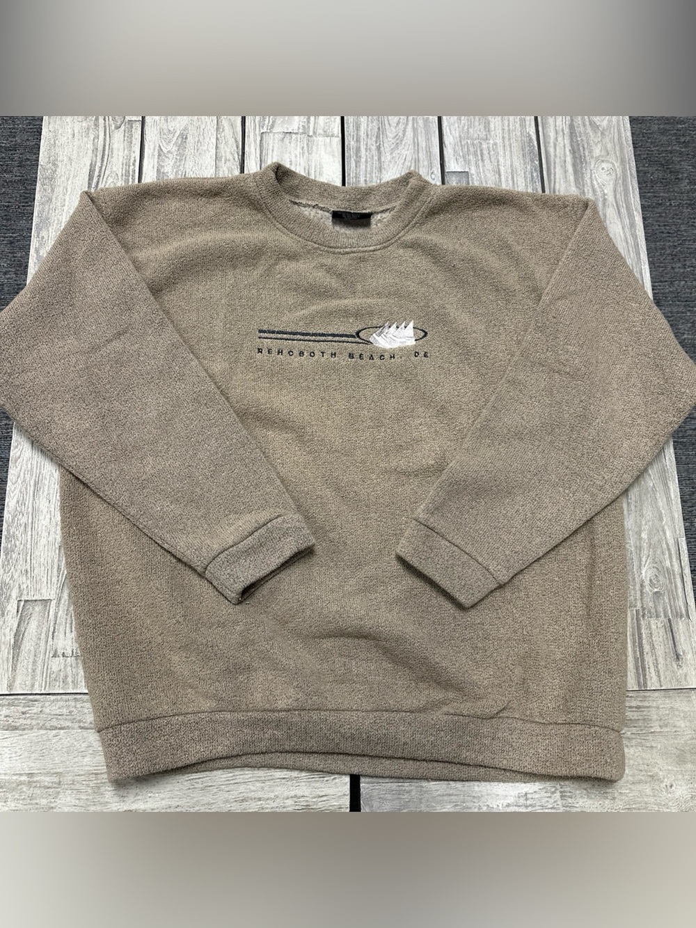Vintage Exist Sports Line Rehoboth Beach Delware Texture Crewneck Large Made Usa